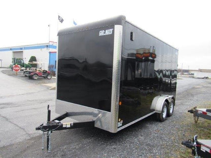 Car Mate 7 x 16 Enclosed Cargo Trailer – 18″ Added Height image 1