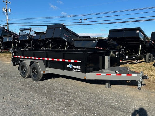 BWise 7 x 16 Heavy Duty Dump Trailer – Low Profile With Ramps image 0