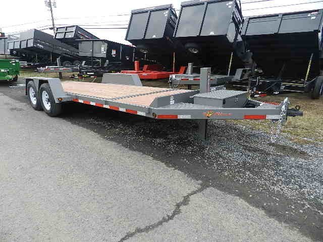 BWise 7 x 22 Low Profile Split-Tilt Equipment Trailer image 0