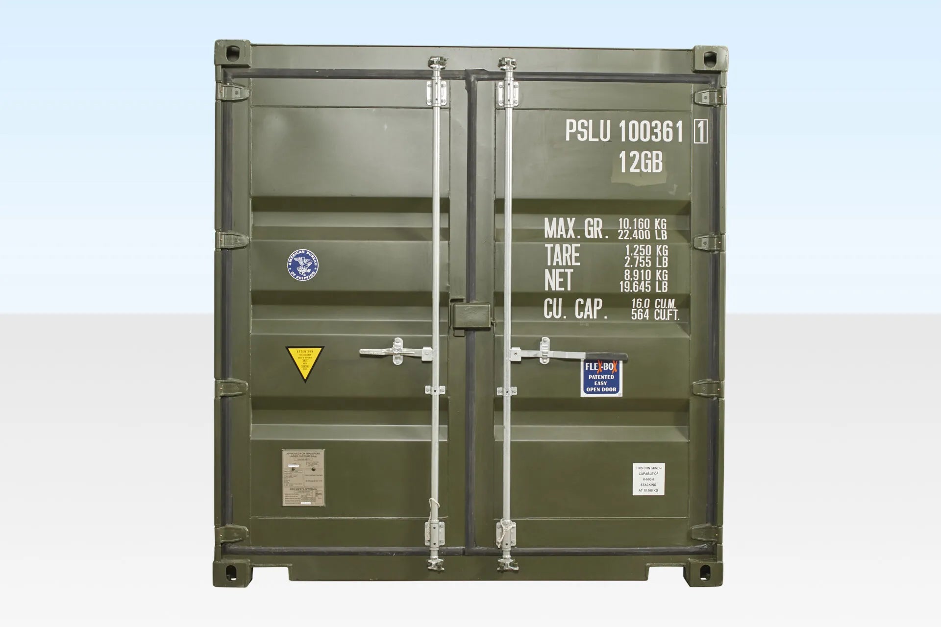 10Ft X 8Ft Shipping Container (One Trip) – Green image 1