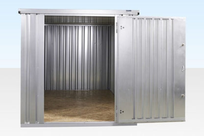 4m x 2.1m Flat Pack Container Store – Galvanised image 2