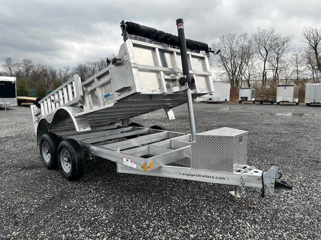 Cargo Pro 6 x 12 Aluminum Dump Trailer – Ladder Ramps image 0