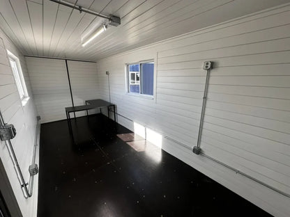 20ft 20’ Slate Gray Shiplap 120V Shipping Container Office Mini Split image 3