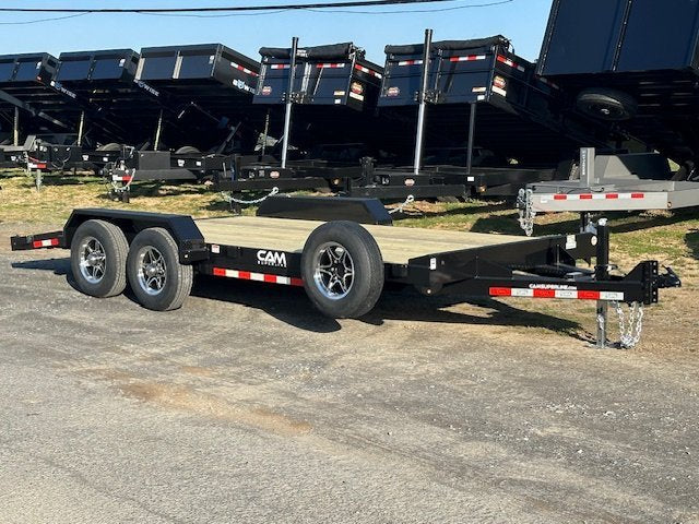 CAM Superline 7 x 18 Open Car Hauler – Slide Out Ramps image 0