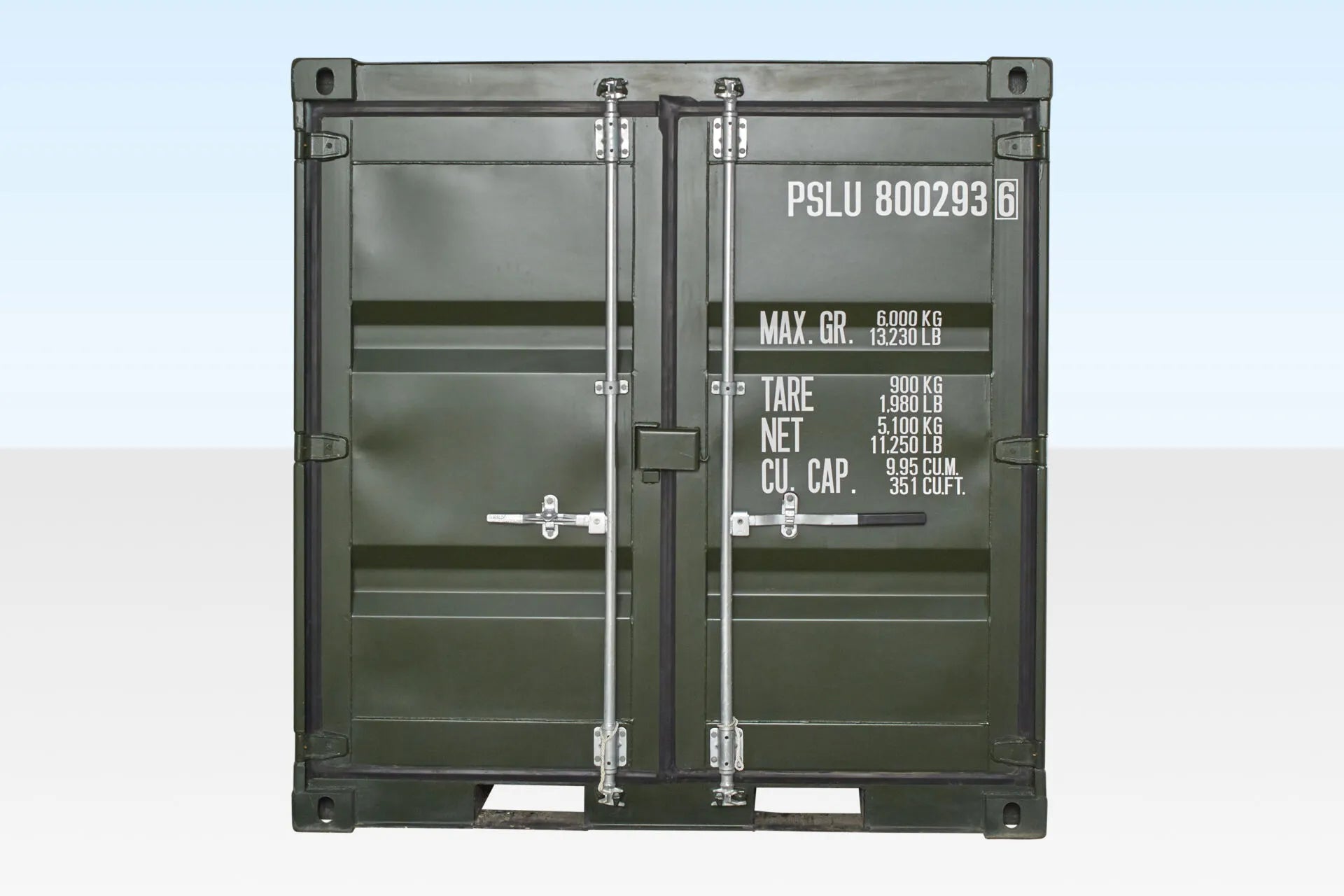 8Ft One Trip Shipping Container (Green) image 2