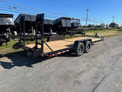 BWise 7 x 22 Heavy Duty Equipment Trailer – Ladder Ramps image 1