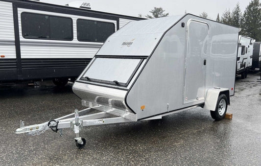 2024 Mission Trailers 60×12 Aluminum Single Place Crossover w/Galvanized Package, Rear Canopy image 0
