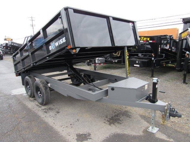 BWise 7 x 12 Deckover Dump Trailer – Fold Down Sides image 0