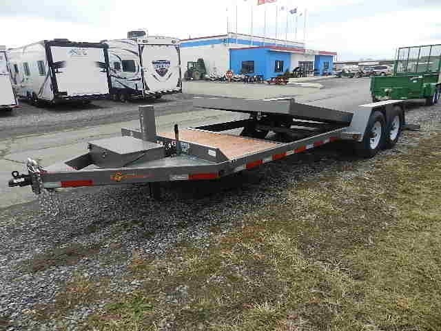 BWise 7 x 22 Low Profile Split-Tilt Equipment Trailer image 2