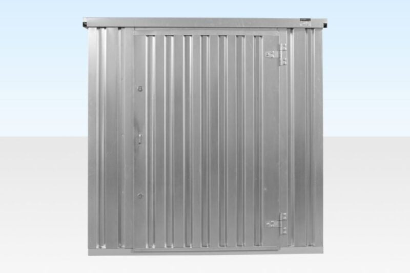 4m x 2.1m Flat Pack Container Store – Galvanised image 1