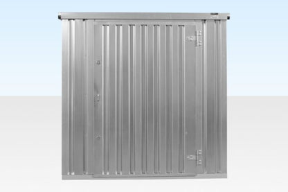 4m x 2.1m Flat Pack Container Store – Galvanised image 1
